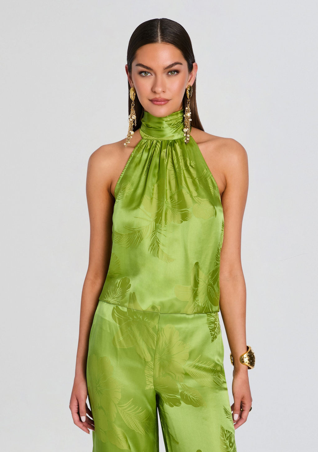 Martana Top by retrofête in Kiwi Trop Jacquard, product image 1