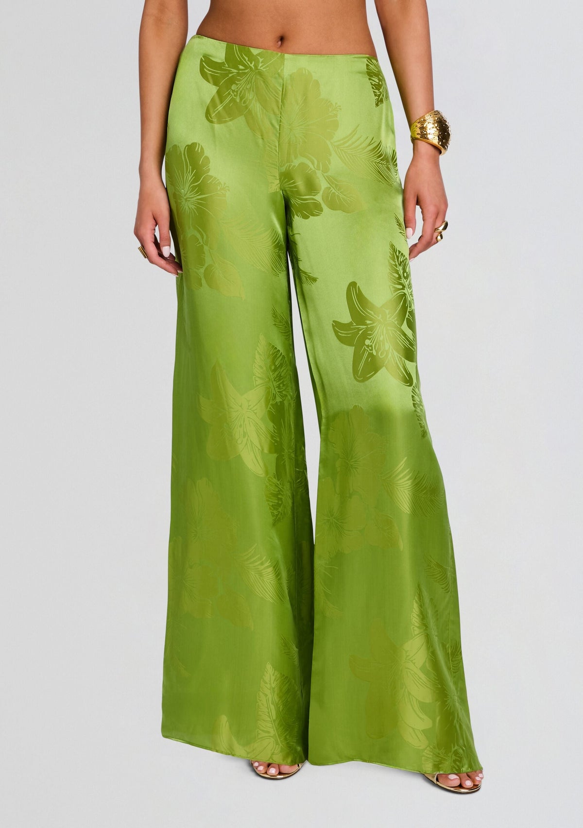 Antoinette Pant by retrofête in Kiwi Trop Jacquard, product image 1