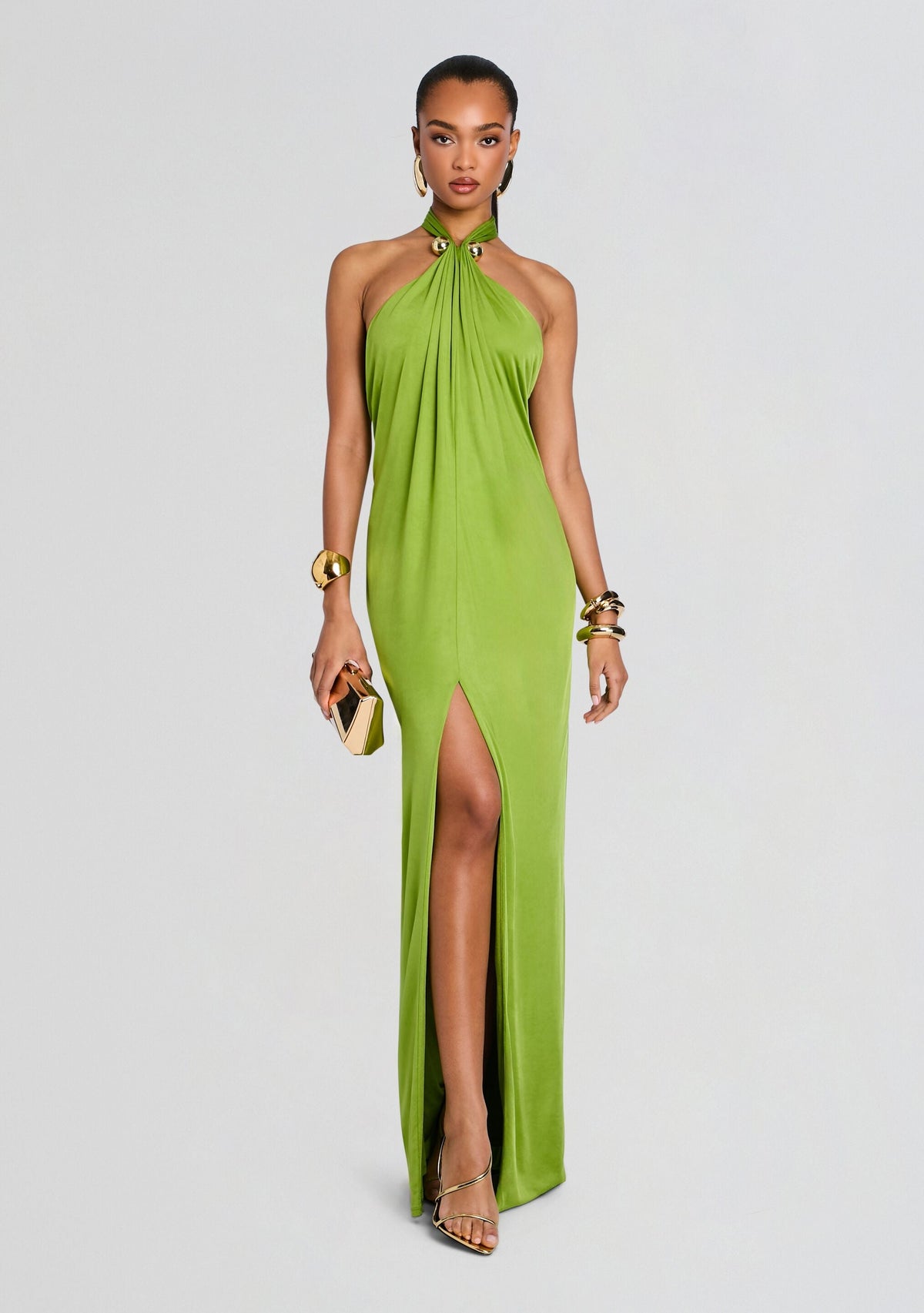Becs Dress by retrofête in Kiwi/Gold, product image 1