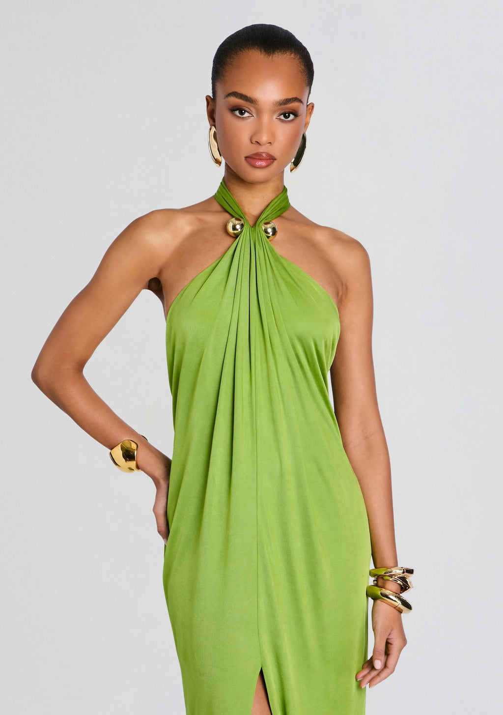 Becs Dress by retrofête in Kiwi/Gold, product image 5