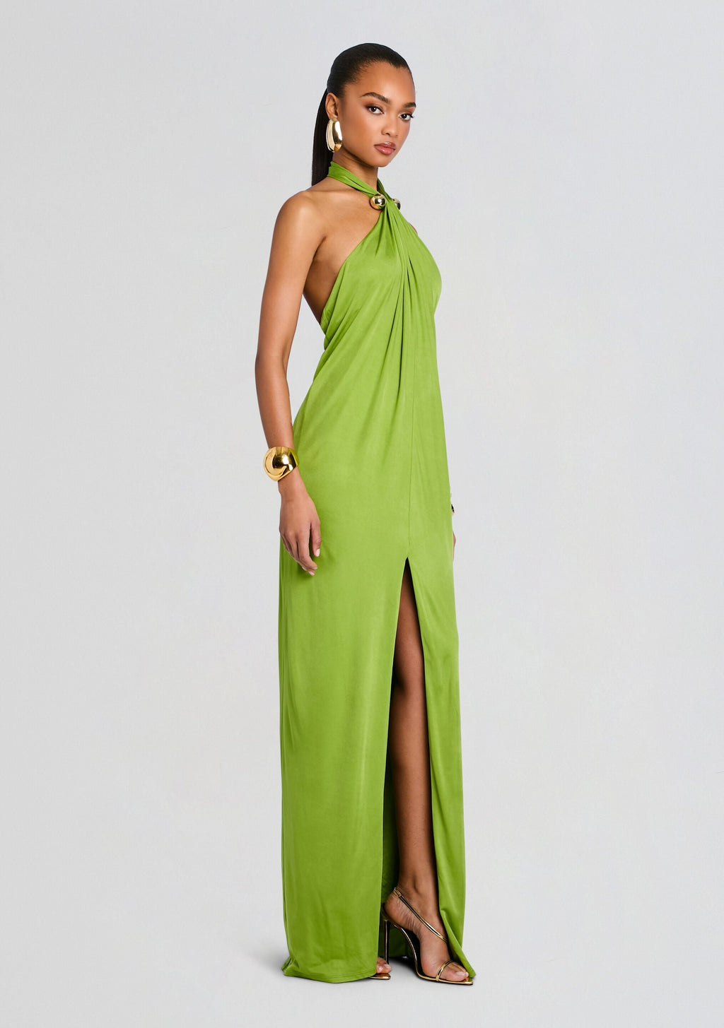 Becs Dress by retrofête in Kiwi/Gold, product image 3