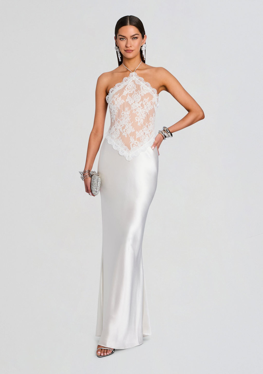 Costanza Lace Dress by retrofête in Ivory, product image 1