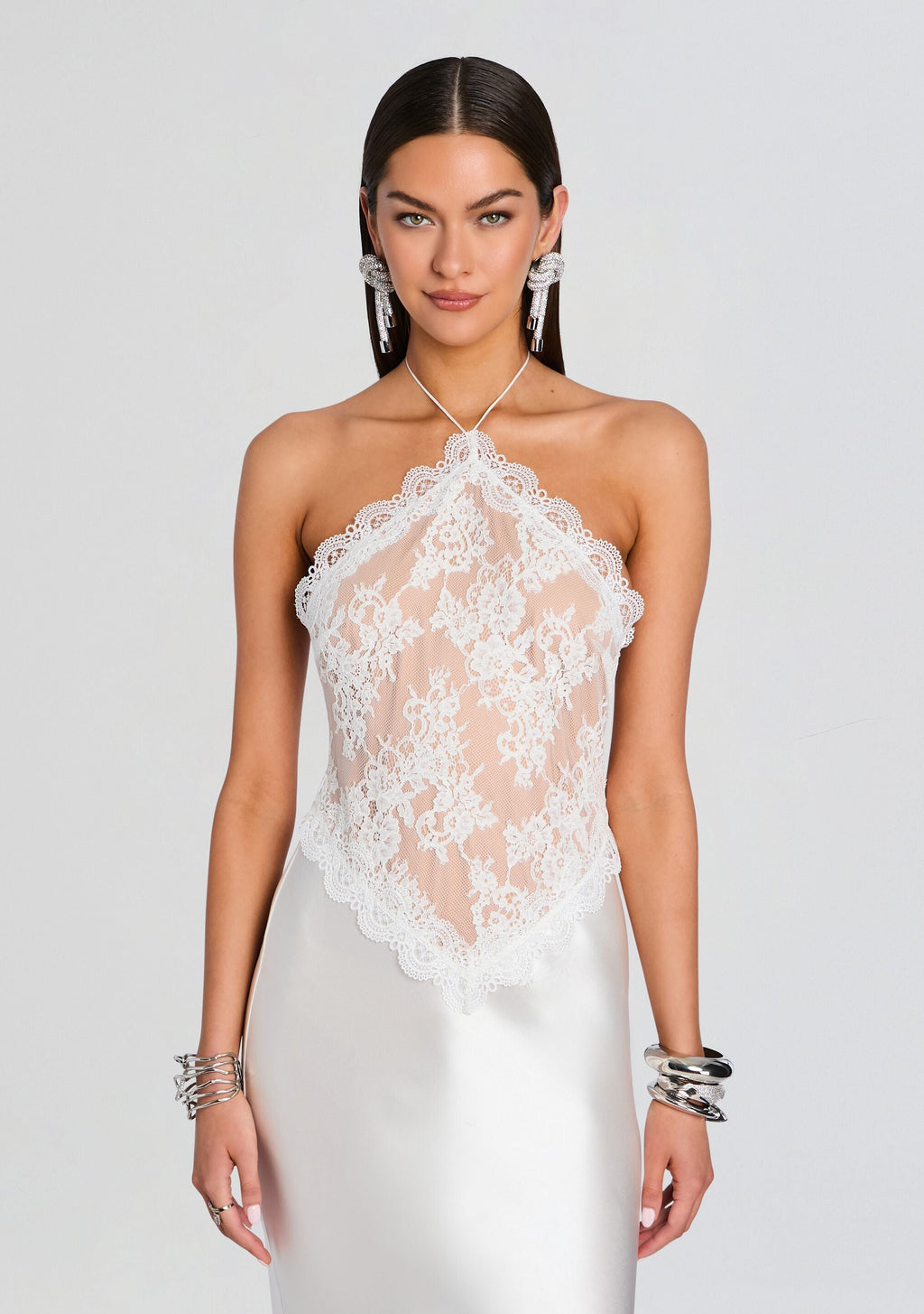Costanza Lace Dress by retrofête in Ivory, product image 5