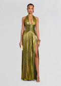Elanil Dress by retrofête in Metallic Peridot, product image 1