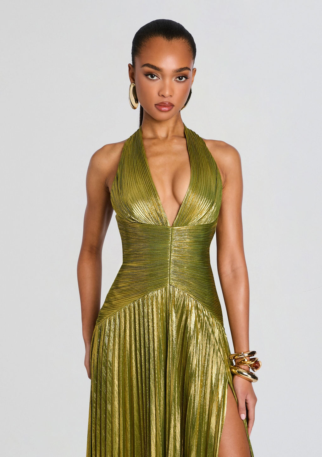 Elanil Dress by retrofête in Metallic Peridot, product image 7