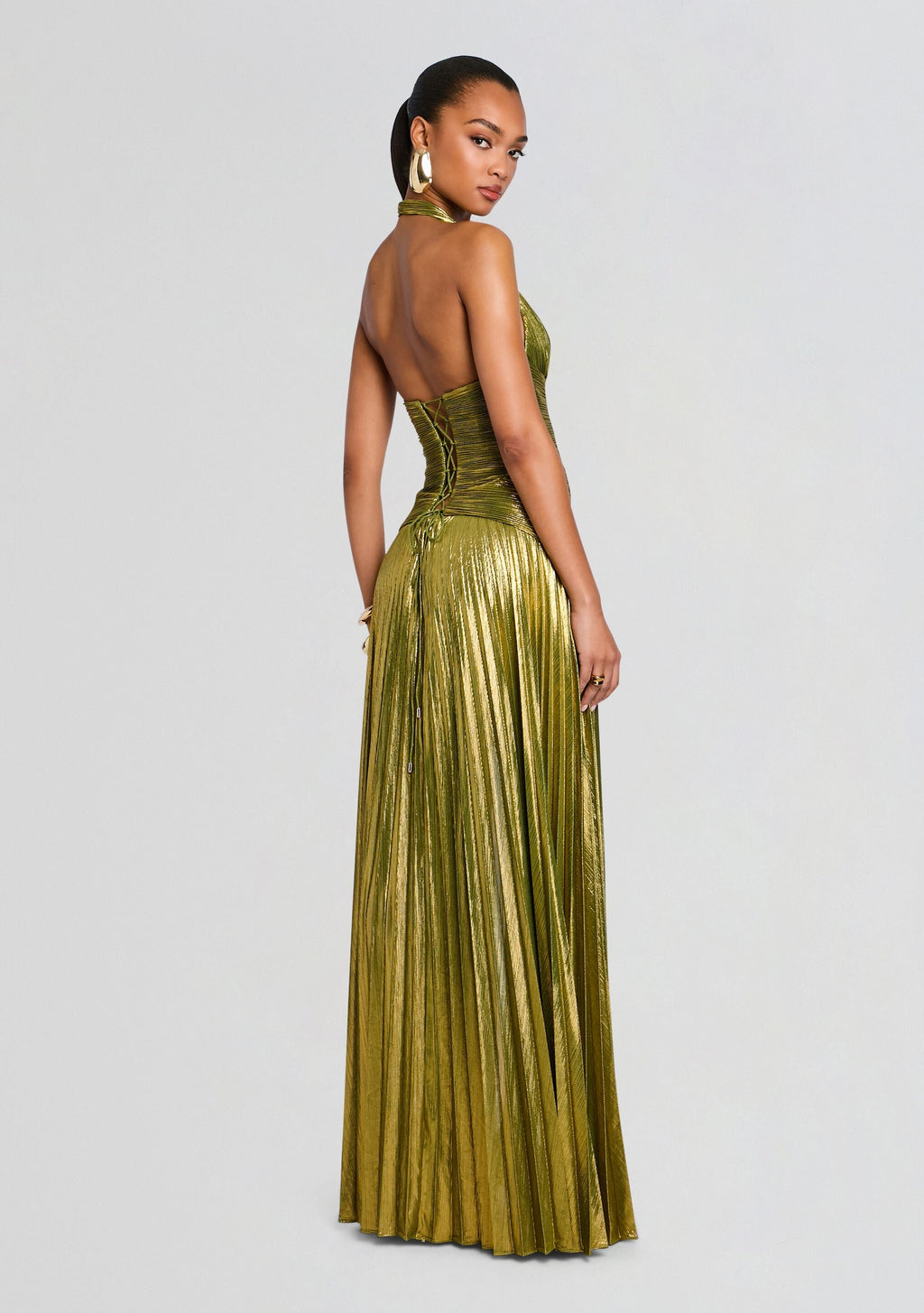Elanil Dress by retrofête in Metallic Peridot, product image 5
