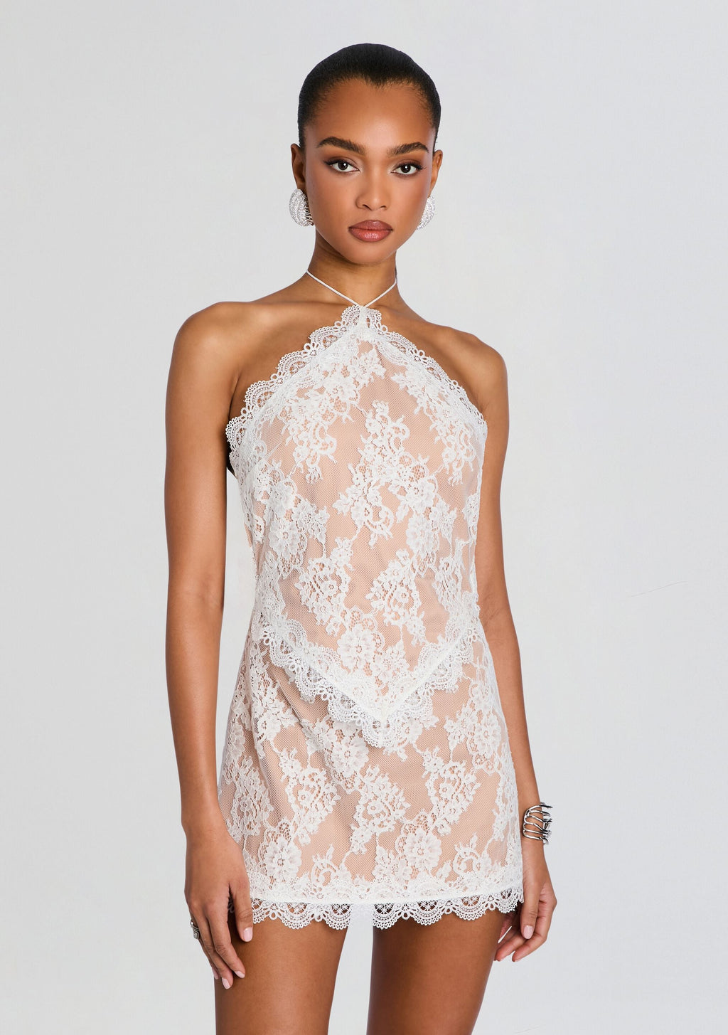 Flavio Lace Dress by retrofête in Ivory, product image 6