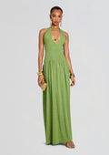 Marcelle Knit Dress by retrofête in Metallic Kiwi, product image 1