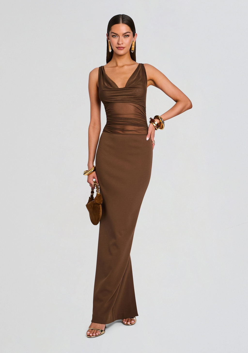 Marla Maxi Dress by SEROYA in Sable Brown, product image 5