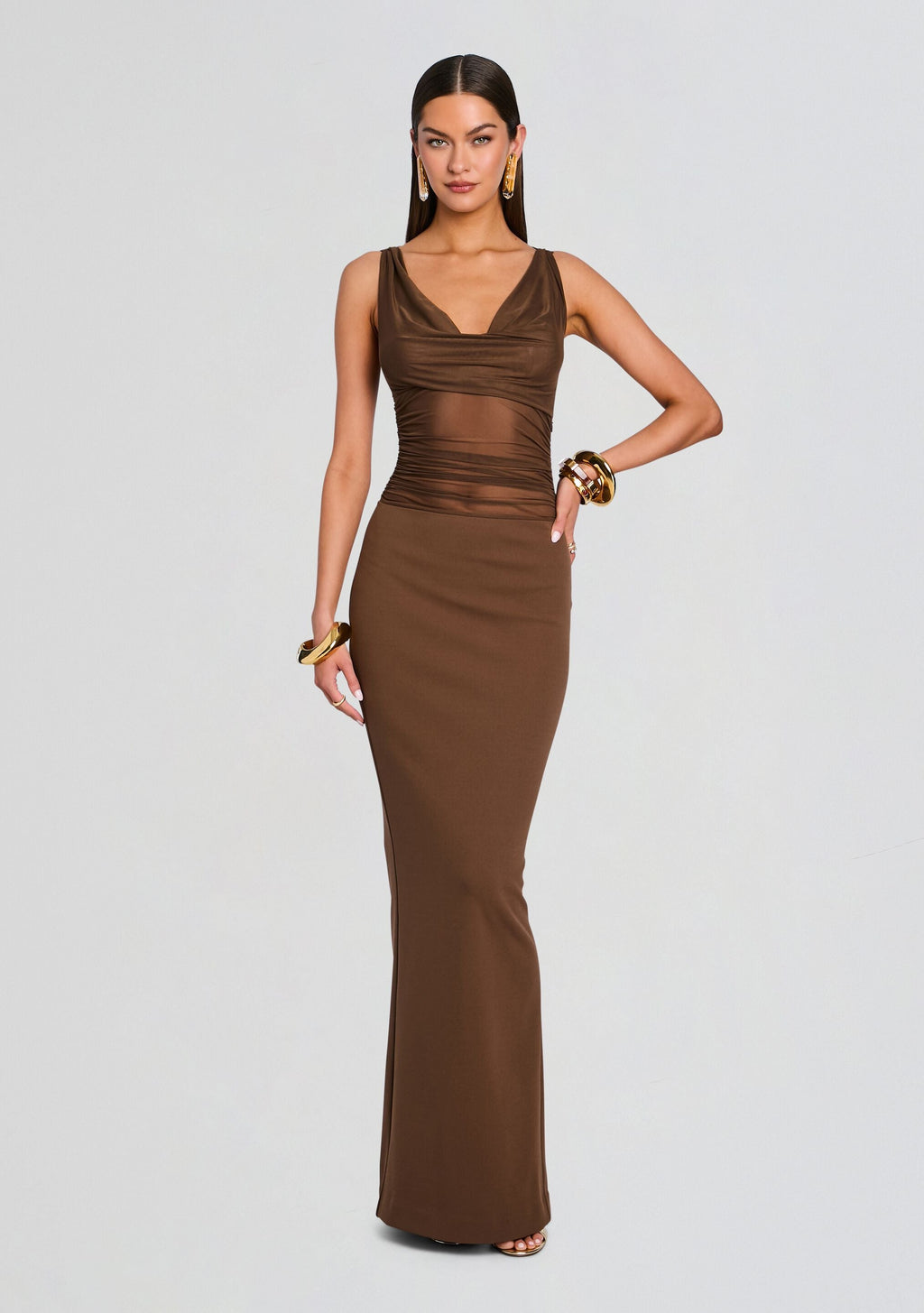 Marla Maxi Dress by SEROYA in Sable Brown, product image 1