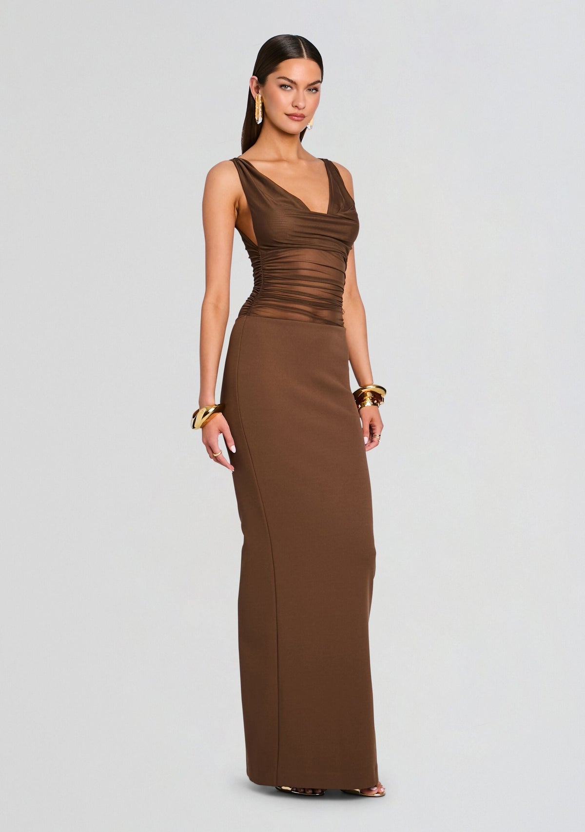 Marla Maxi Dress by SEROYA in Sable Brown, product image 3