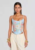 Moxie Top by retrofête in Bleu Fleur Tropicale, product image 1