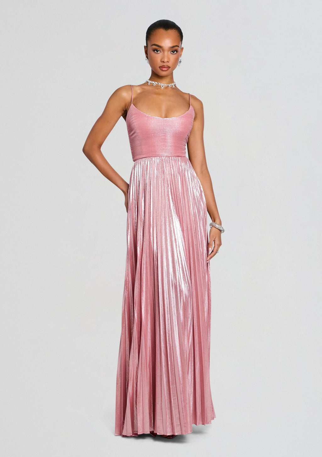 Rhosyn Dress by retrofête in Metallic Rosa, product image 1