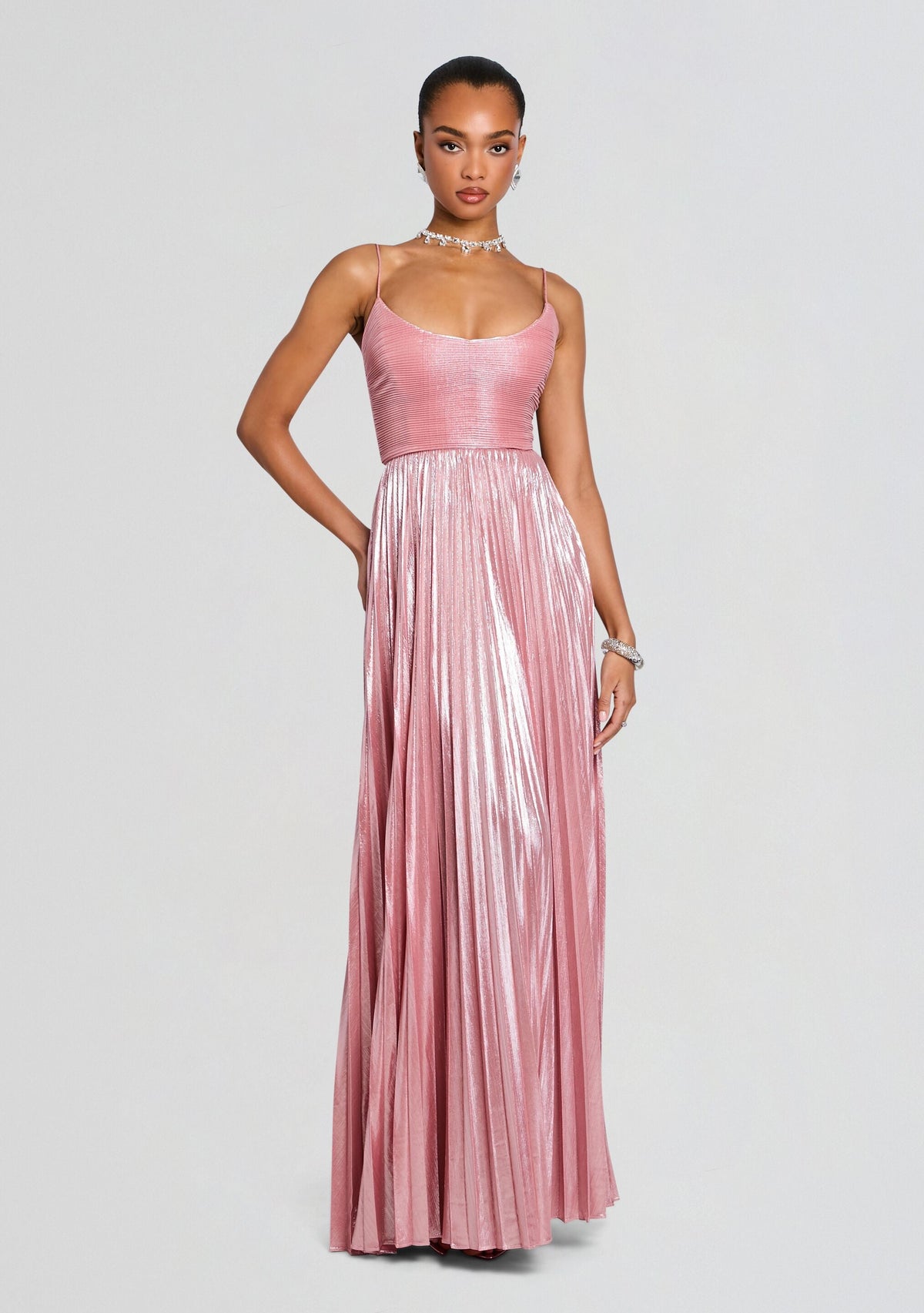 Rhosyn Dress by retrofête in Metallic Rosa, product image 1