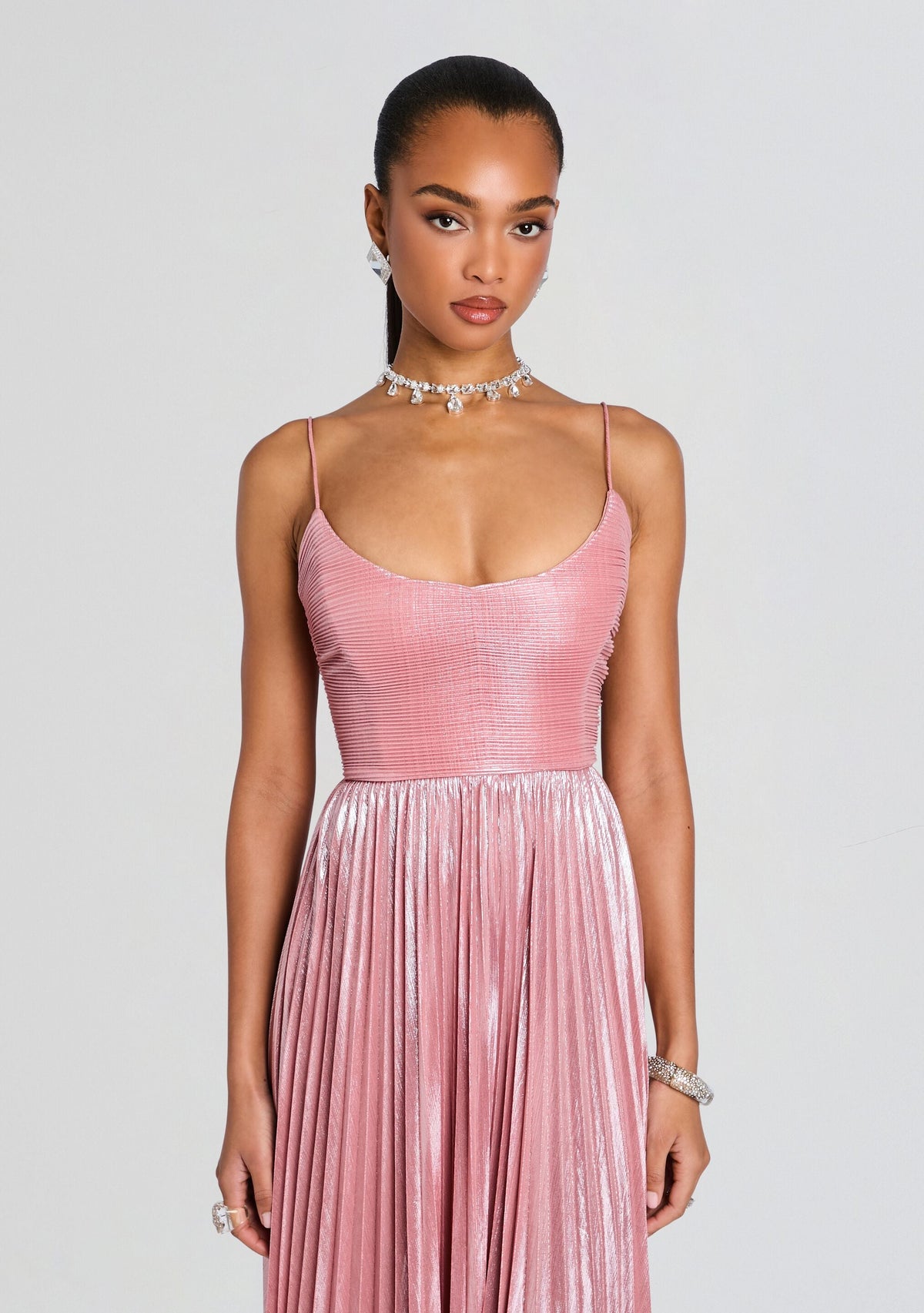 Rhosyn Dress by retrofête in Metallic Rosa, product image 5