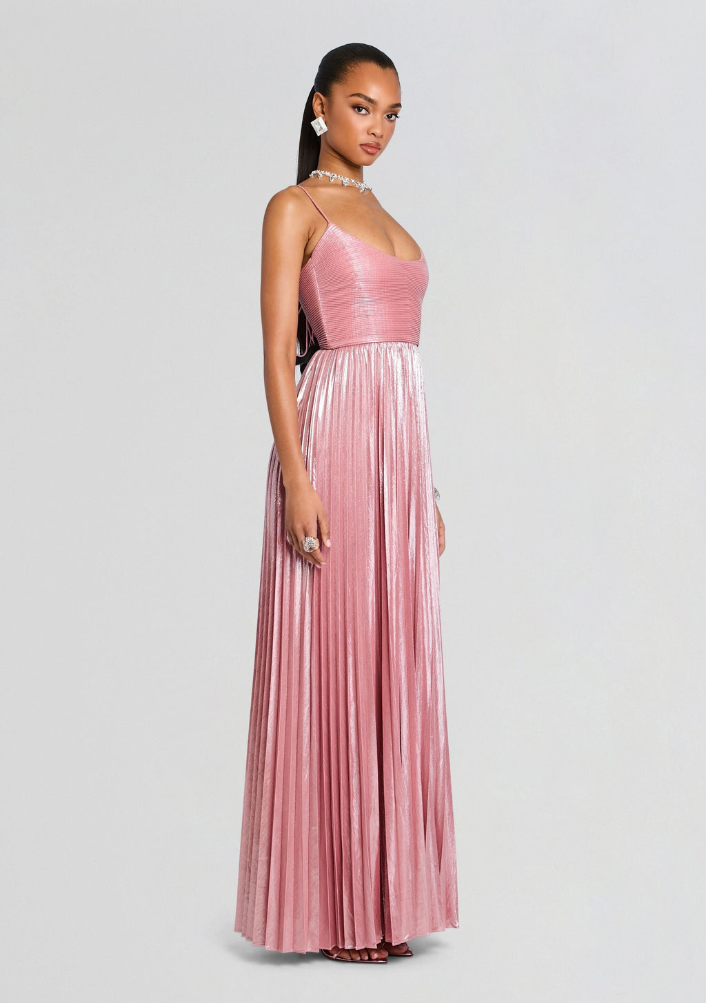 Rhosyn Dress by retrofête in Metallic Rosa, product image 3