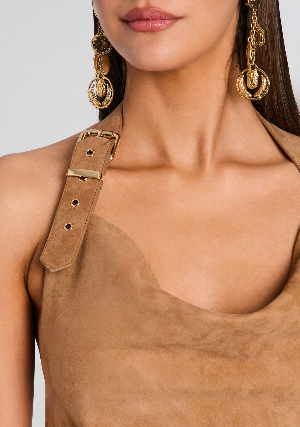 Windsor Suede Top by retrofête in Caramel, product image 3