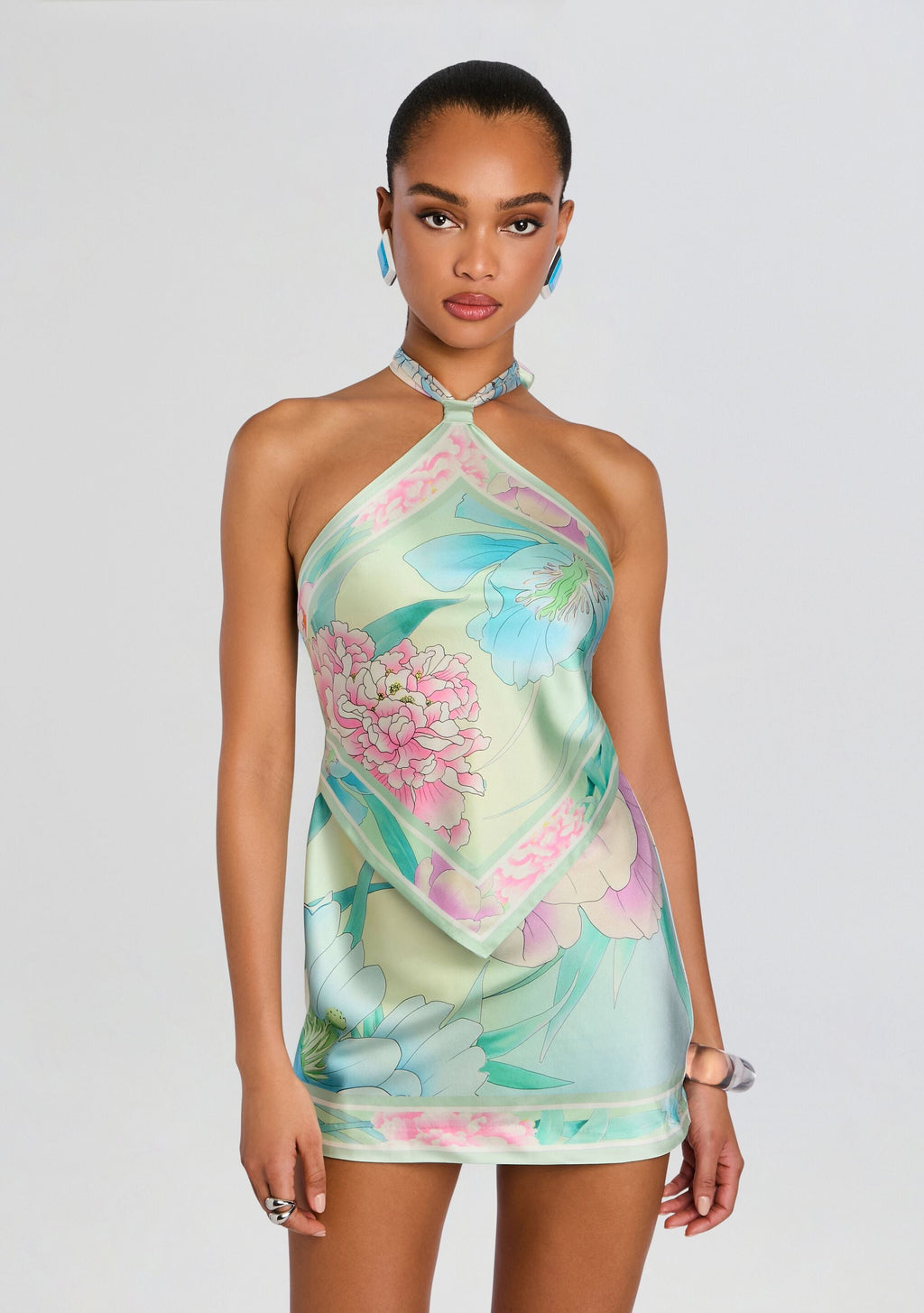 Adelaide Silk Dress by retrofête in Beija Flor Pistachio, product image 5