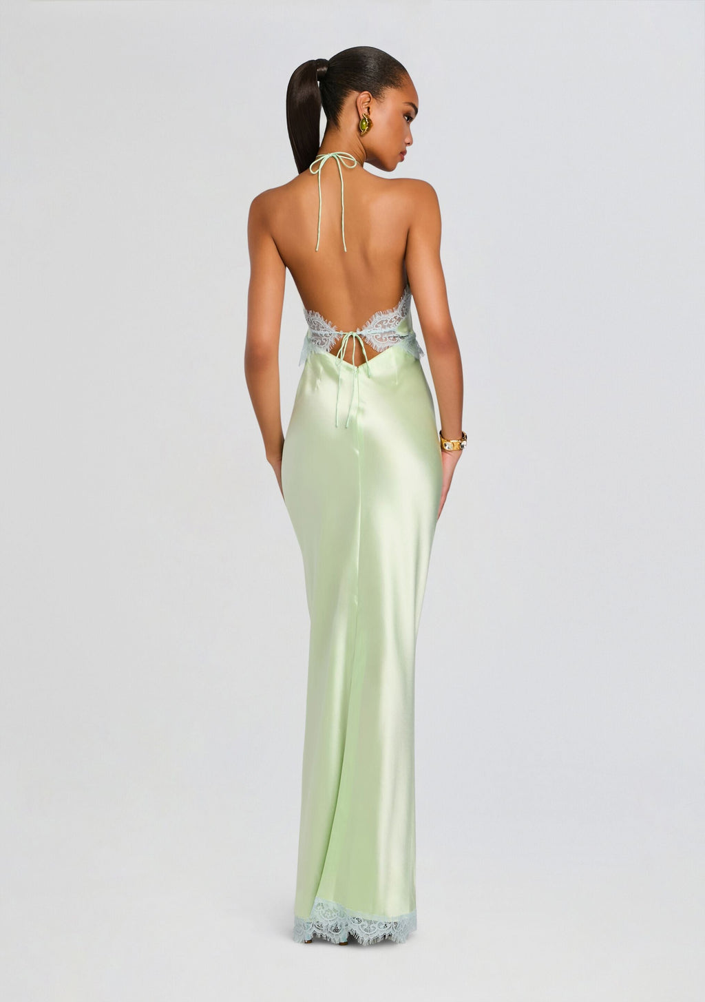Everly Lace Dress by retrofête in Glace Pistachio, product image 4