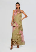 Fawn Flared Maxi Dress by Rococo Sand in Green, product image 1