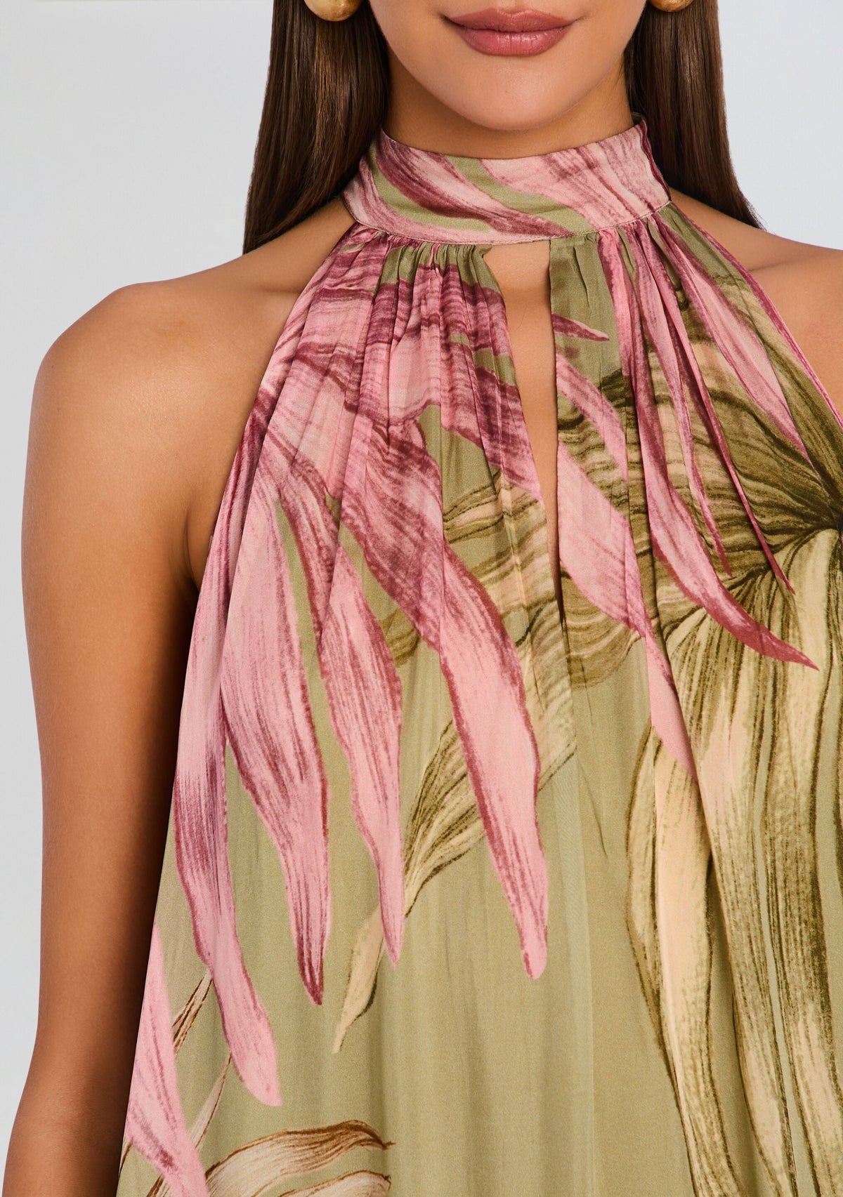 Fawn Flared Maxi Dress by Rococo Sand in Green, product image 2