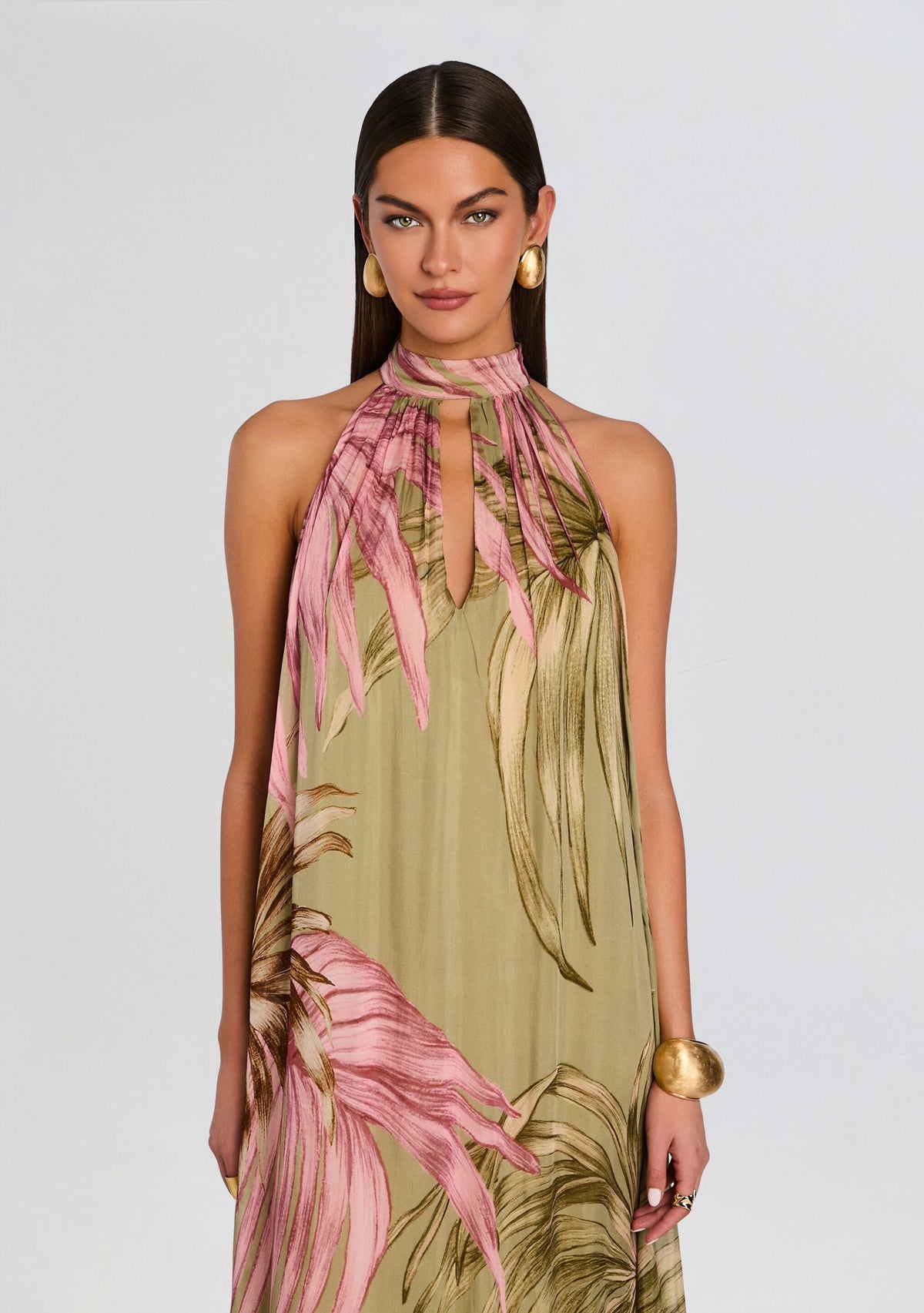 Fawn Flared Maxi Dress by Rococo Sand in Green, product image 5