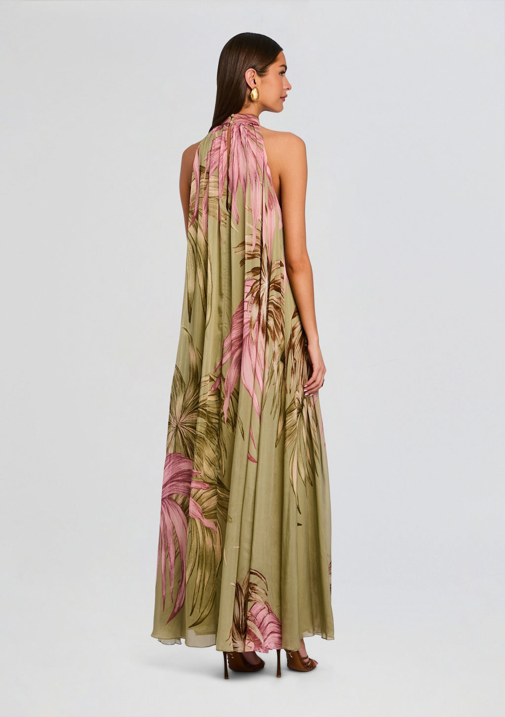 Fawn Flared Maxi Dress by Rococo Sand in Green, product image 4