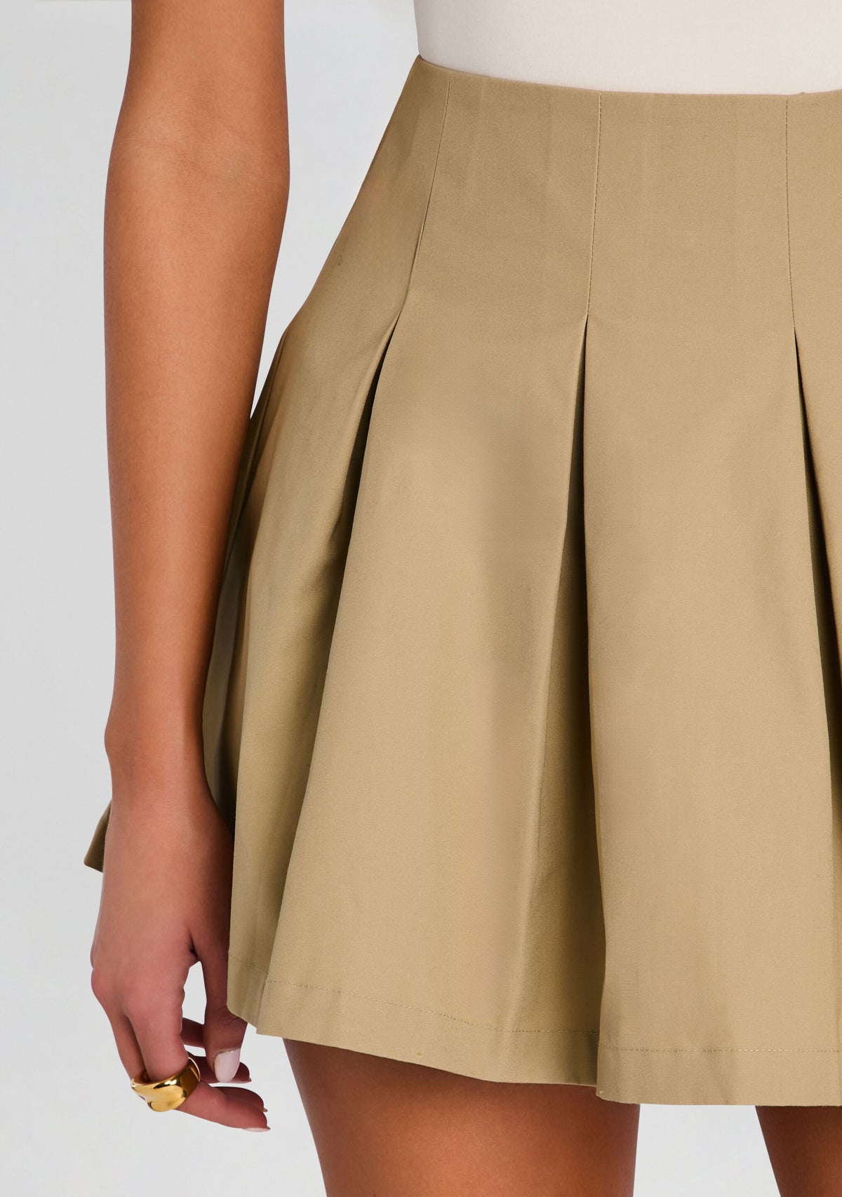 Fête Mini Skirt by Sans Faff in Camel, product image 3