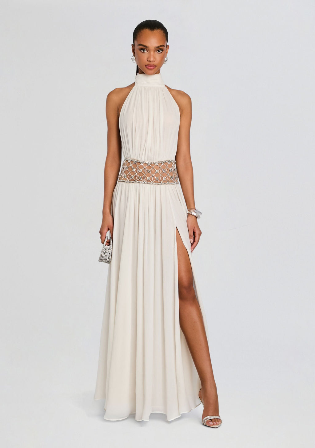 Kreeli Embellished Dress by retrofête in White, product image 1