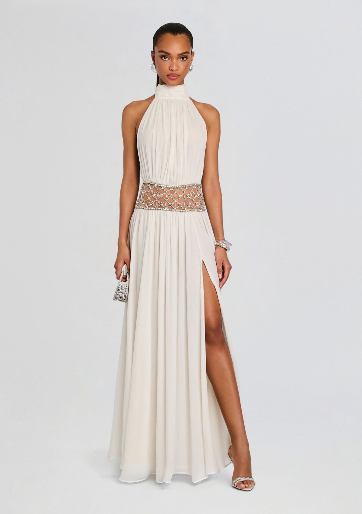 Kreeli Embellished Dress by retrofête in White, product image 1