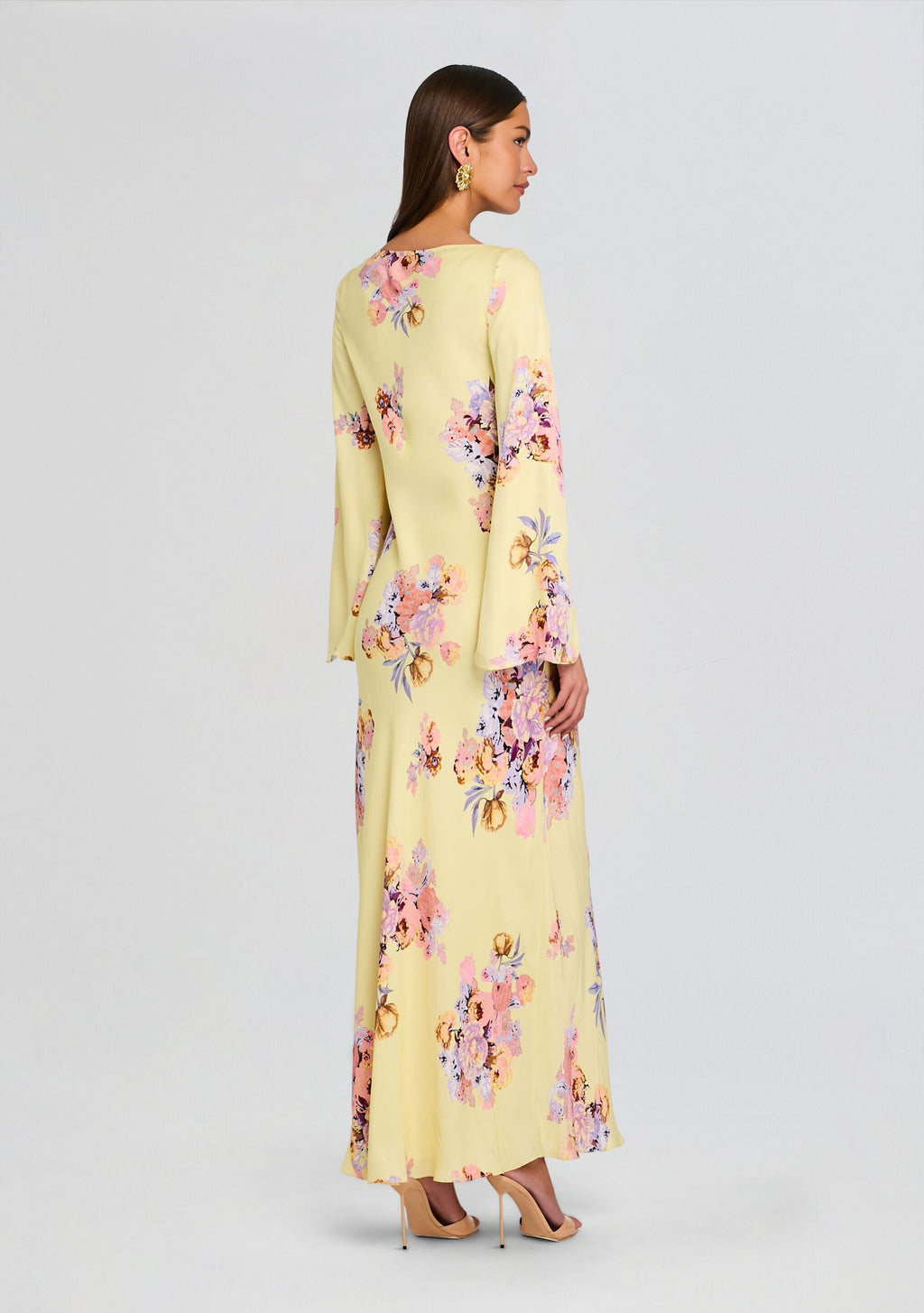 Kysha Long Bias Dress by Hemant & Nandita in Yellow, product image 4