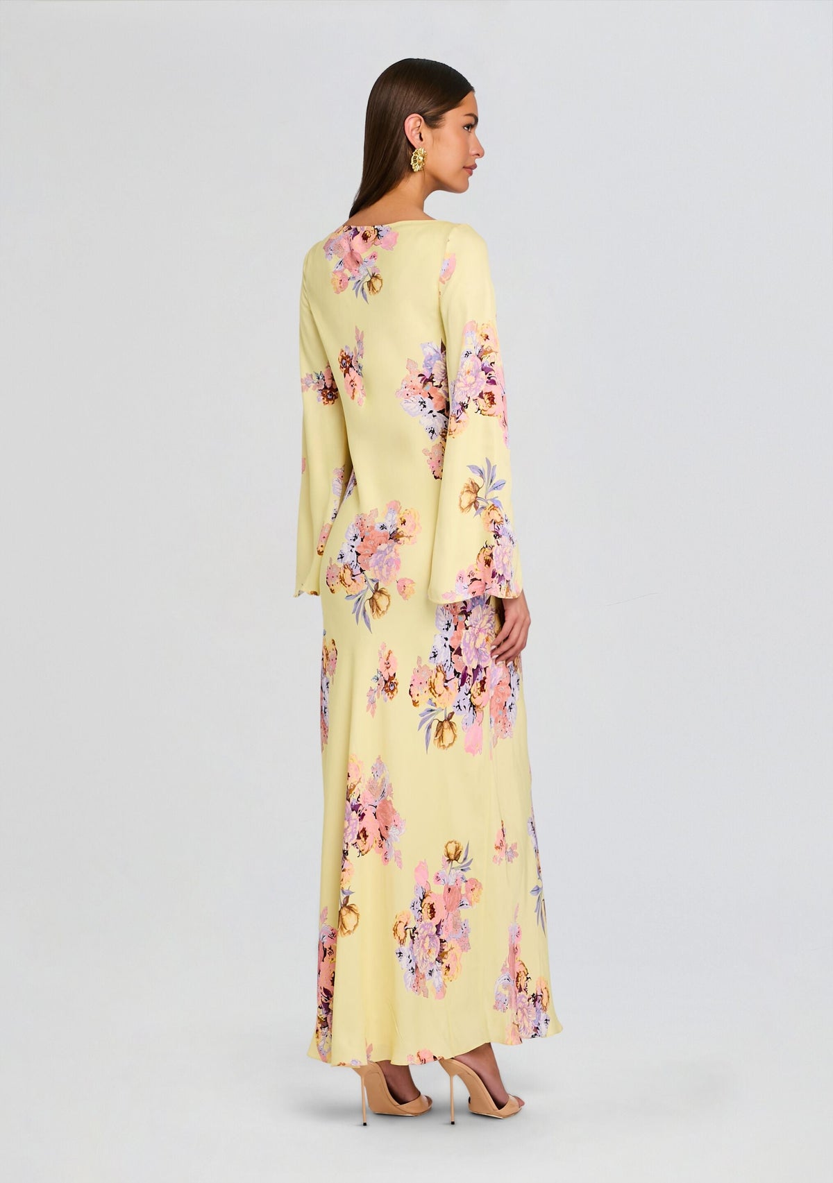 Kysha Long Bias Dress by Hemant & Nandita in Yellow, product image 4
