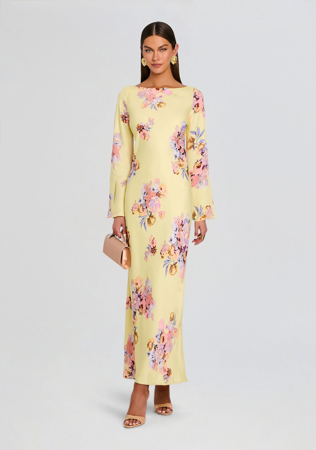 Kysha Long Bias Dress by Hemant & Nandita in Yellow, product image 1