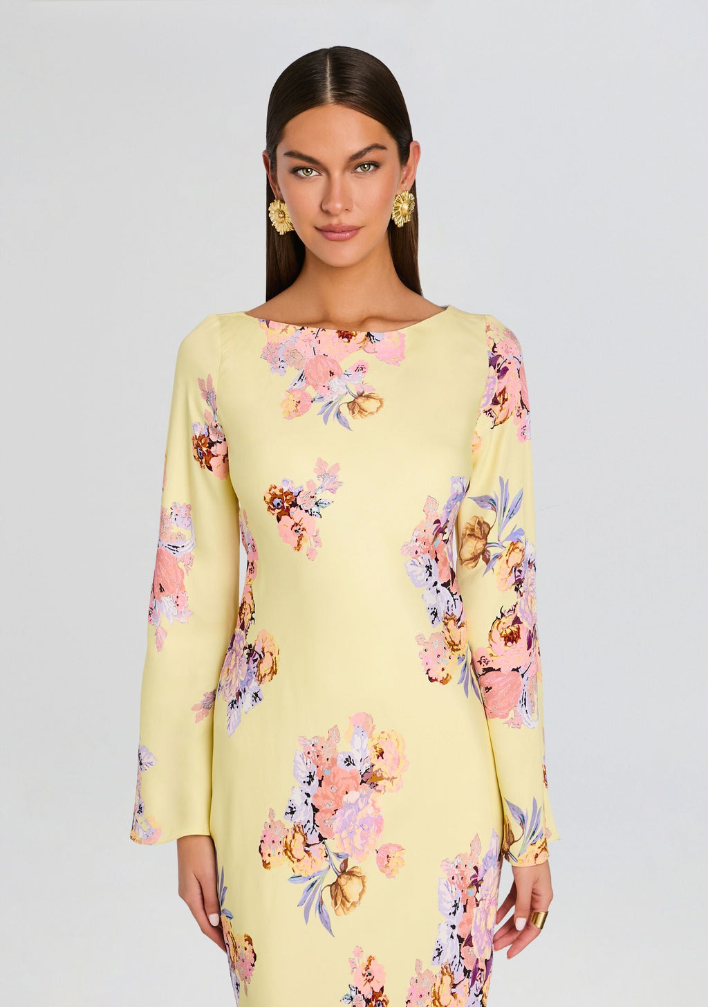 Kysha Long Bias Dress by Hemant & Nandita in Yellow, product image 5