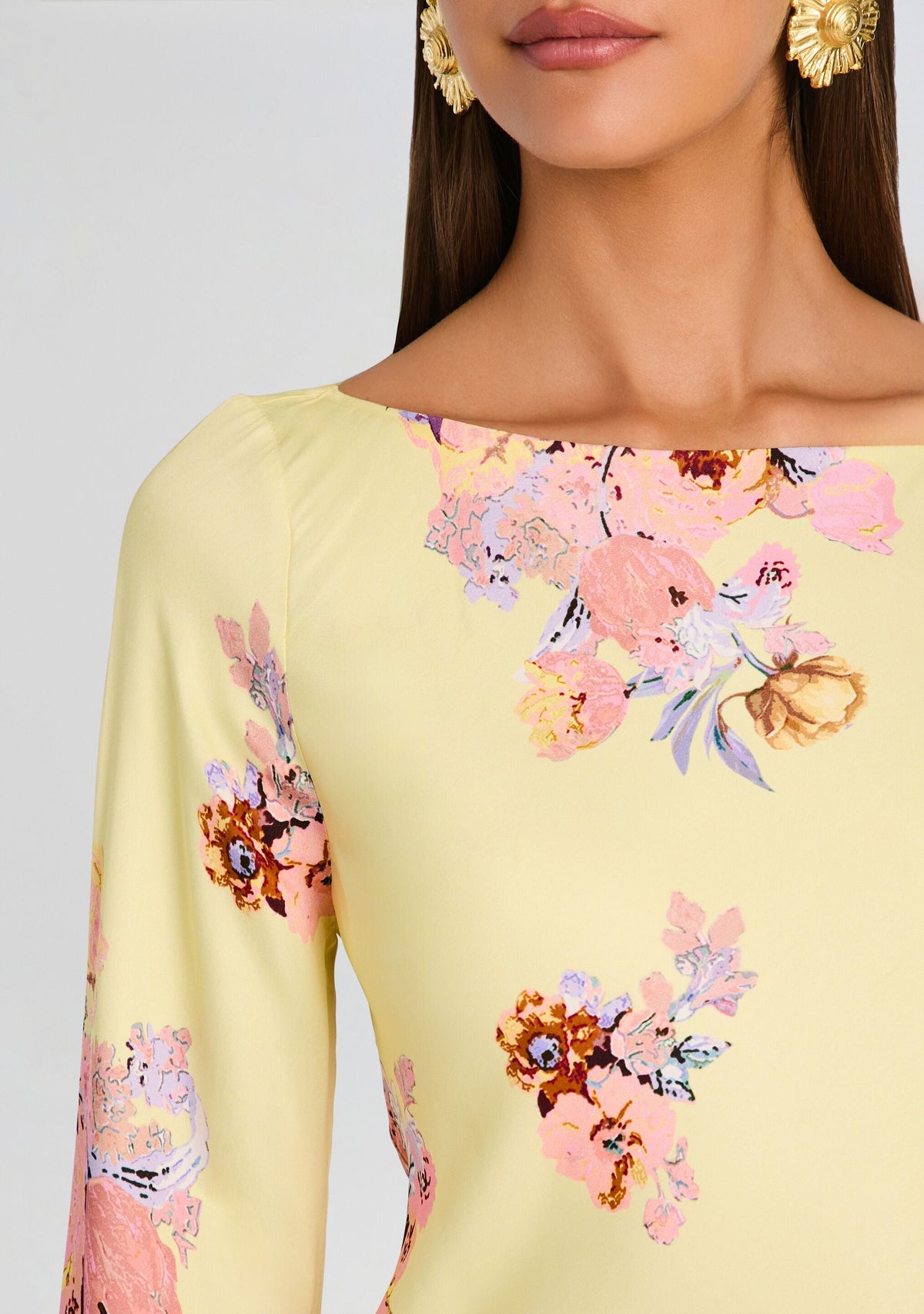 Kysha Long Bias Dress by Hemant & Nandita in Yellow, product image 2