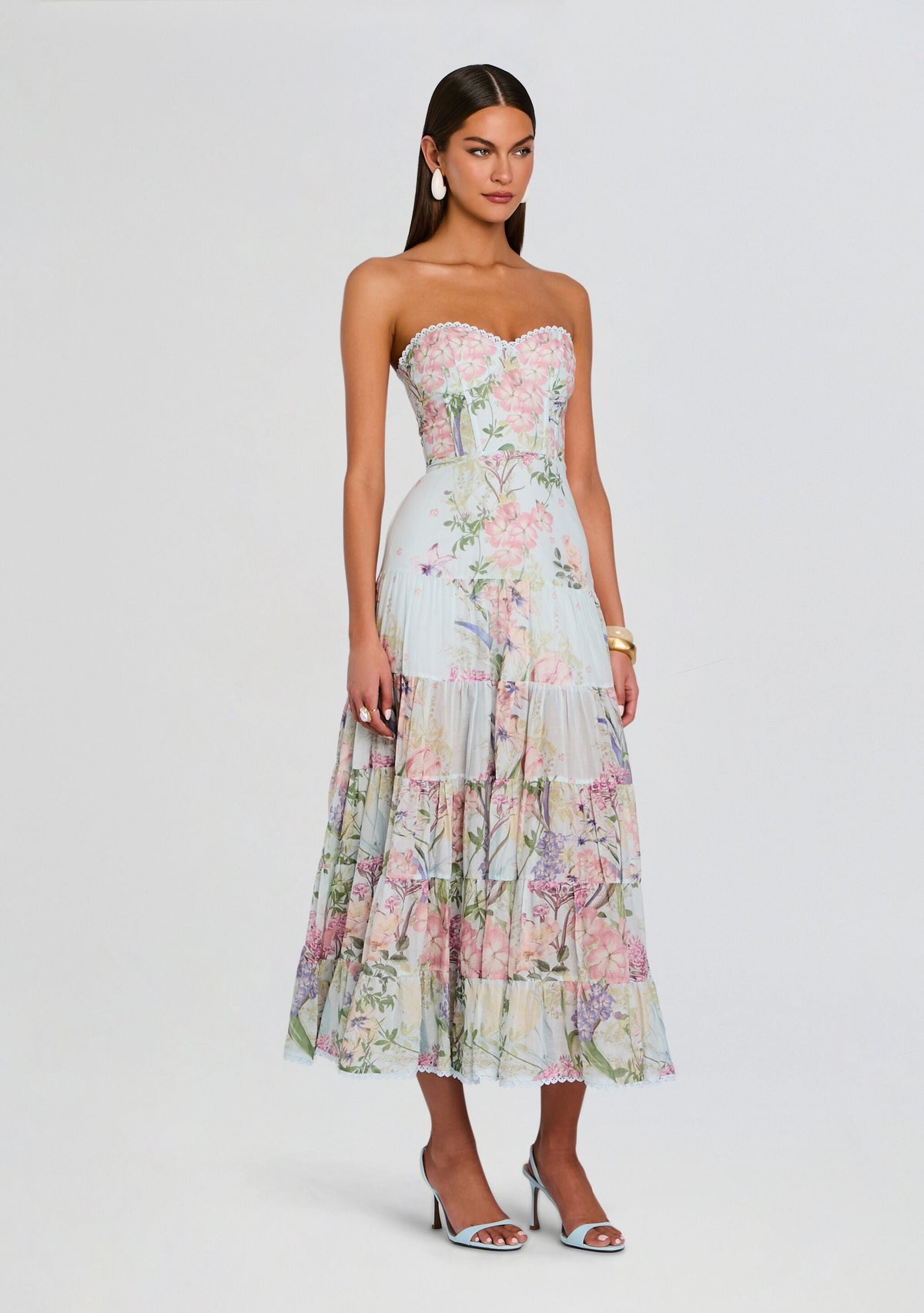 Danny Long Dress by Charo Ruiz in Blue Botanic, product image 3