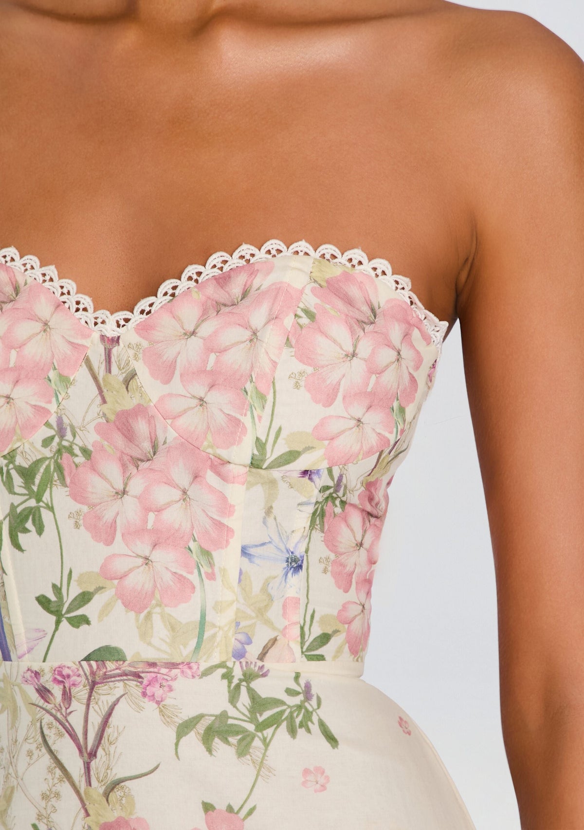 Danny Long Dress by Charo Ruiz in Cream Botanic, product image 2