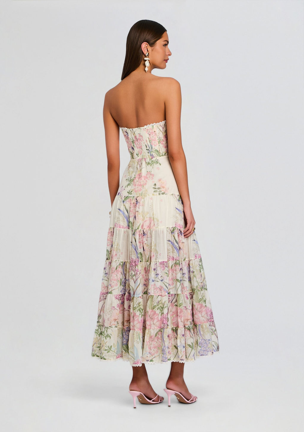 Danny Long Dress by Charo Ruiz in Cream Botanic, product image 4