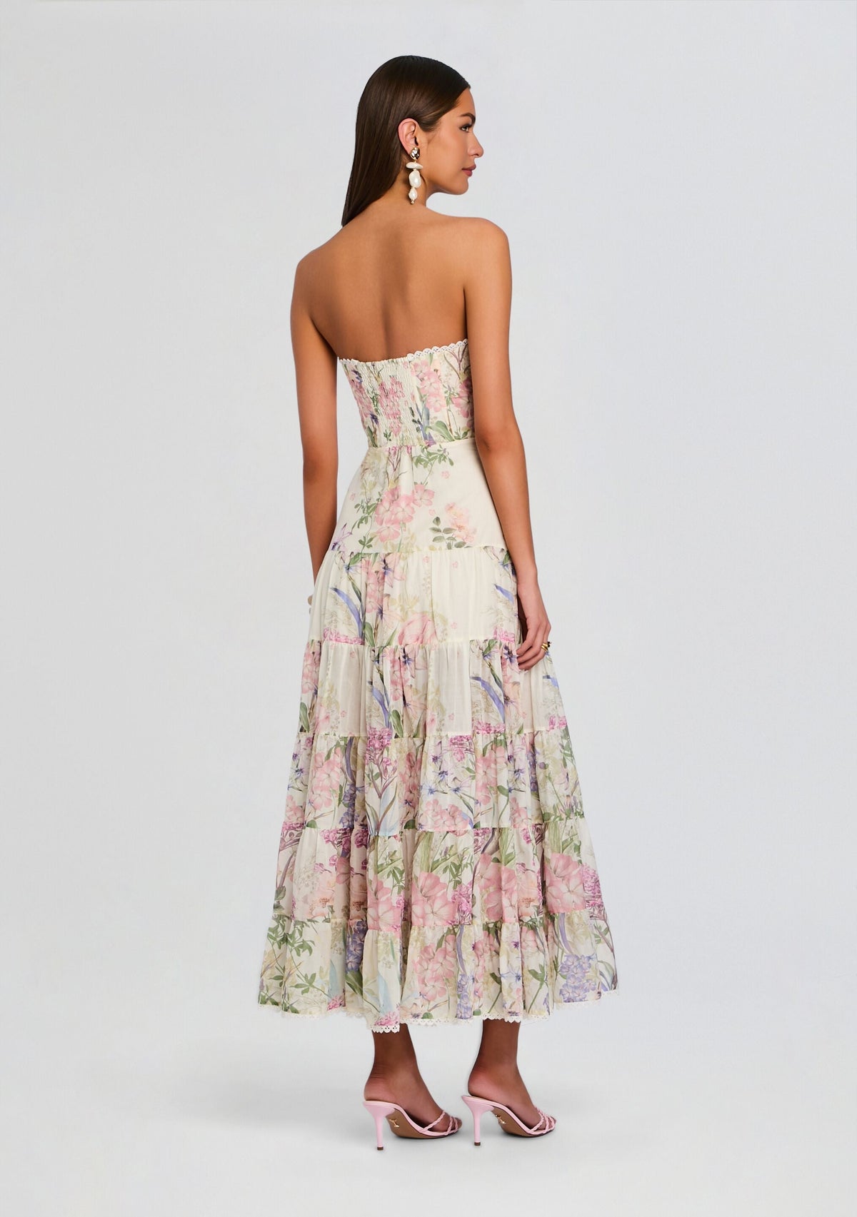 Danny Long Dress by Charo Ruiz in Cream Botanic, product image 4