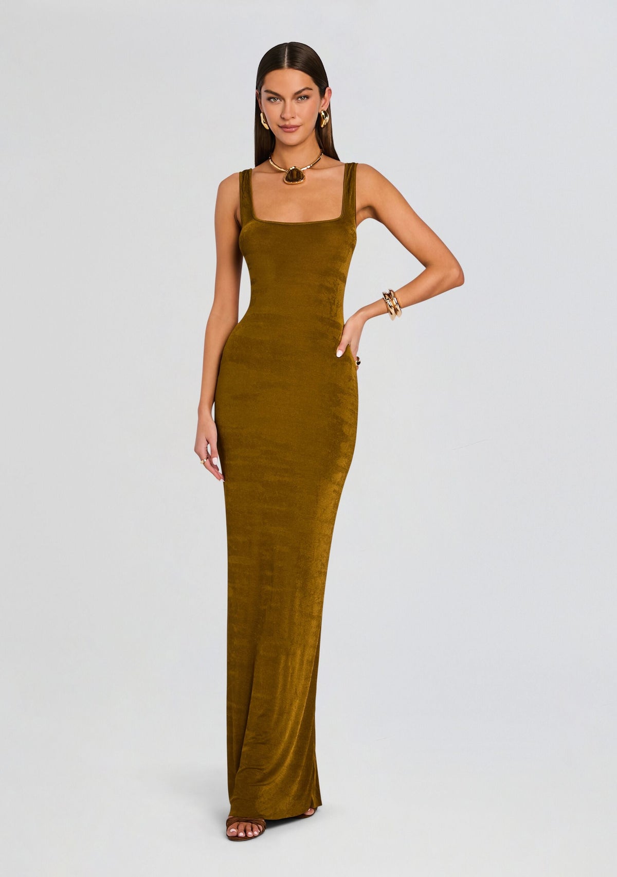 Luna Maxi Dress by SEROYA in Ochre, product image 5