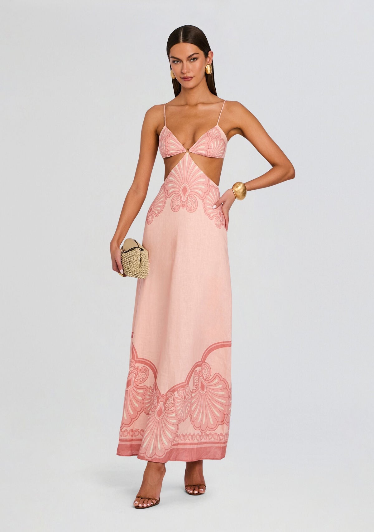 Maya Maxi Dress by Shani Shemer in Pink Shell Print, product image 1
