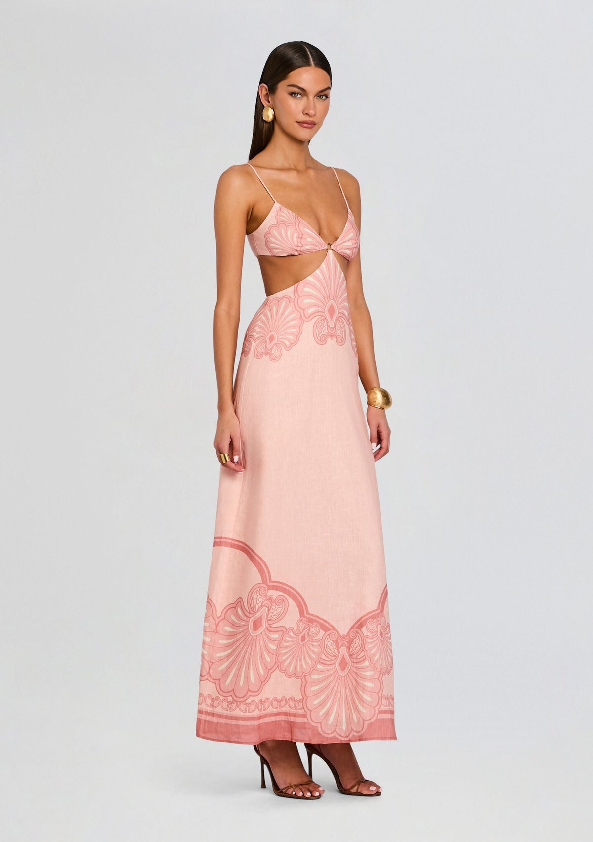 Maya Maxi Dress by Shani Shemer in Pink Shell Print, product image 3