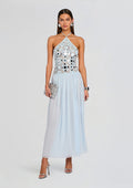 Odetta Crochet Dress by retrofête in Metallic Glace, product image 1