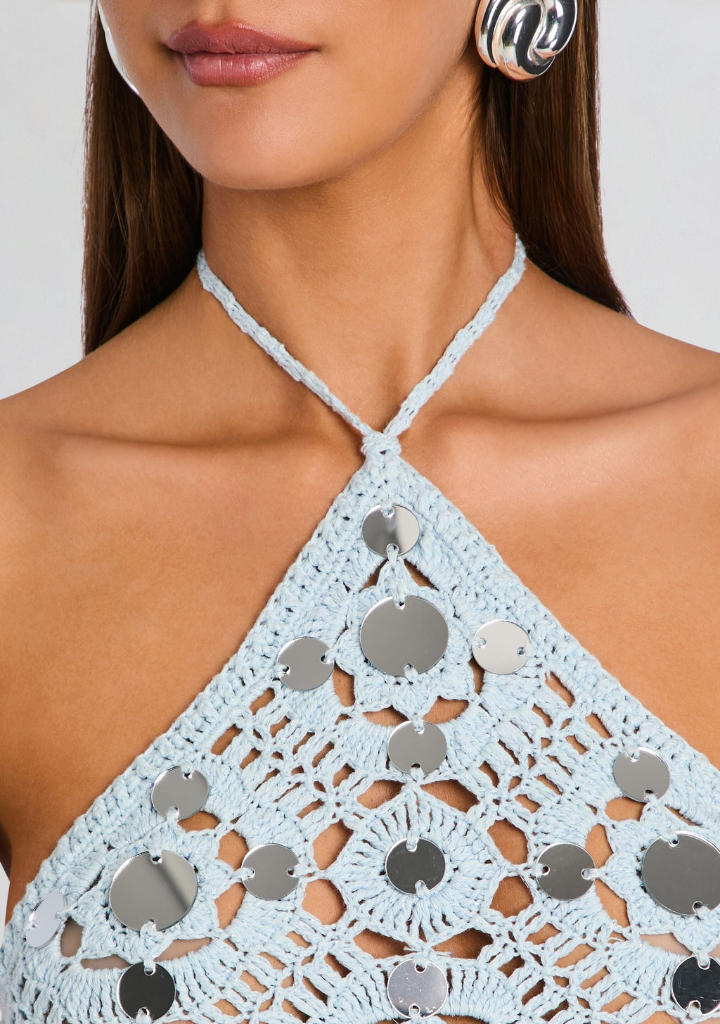 Odetta Crochet Dress by retrofête in Metallic Glace, product image 2