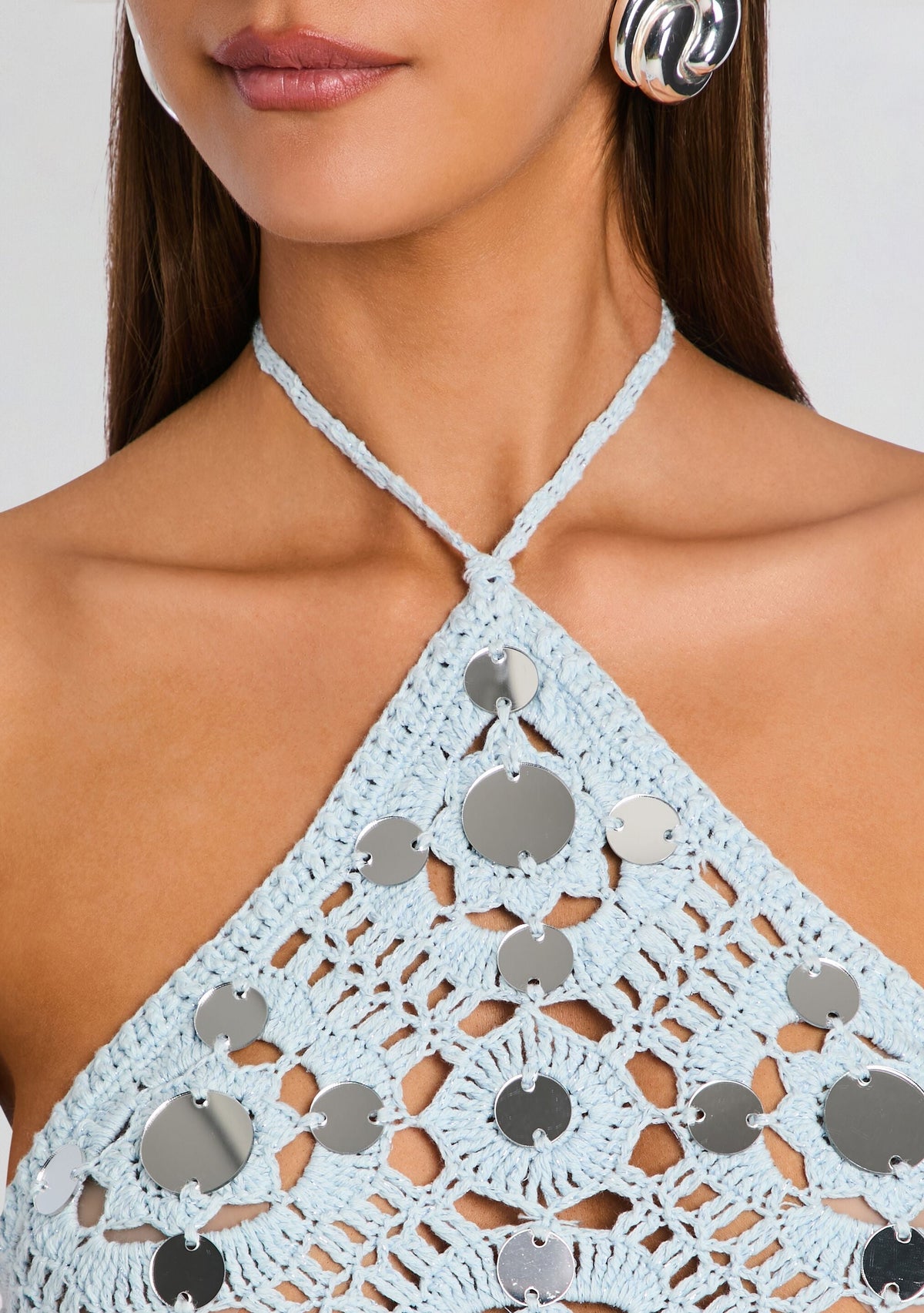 Odetta Crochet Dress by retrofête in Metallic Glace, product image 2