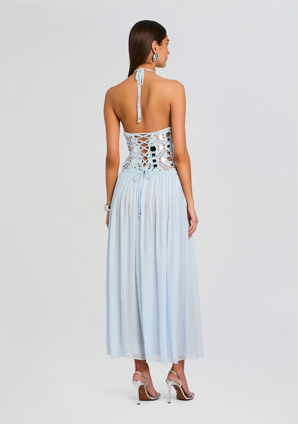 Odetta Crochet Dress by retrofête in Metallic Glace, product image 4