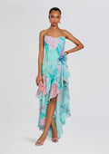 Samara Silk Chiffon Dress by retrofête in Beija Flor Pistachio, product image 1