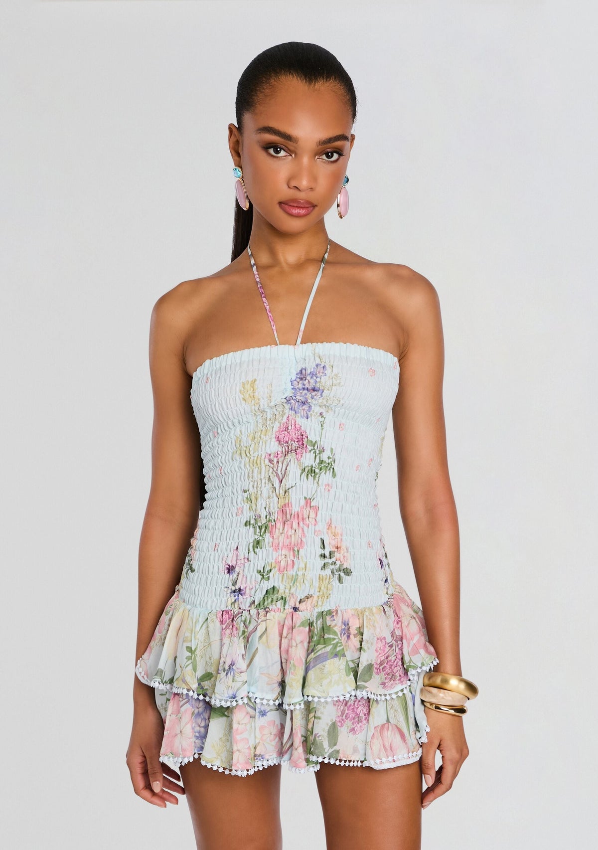 Cusia Short Dress by Charo Ruiz in Blue Botanic, product image 5
