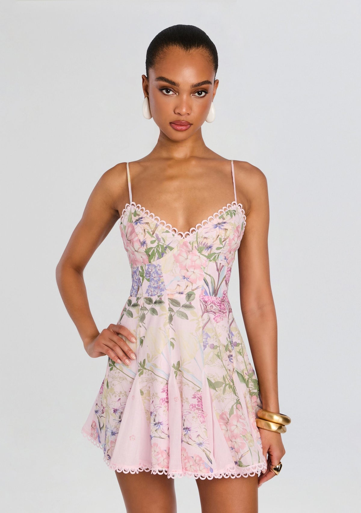 Marlene Short Dress by Charo Ruiz in Pink Botanic, product image 5