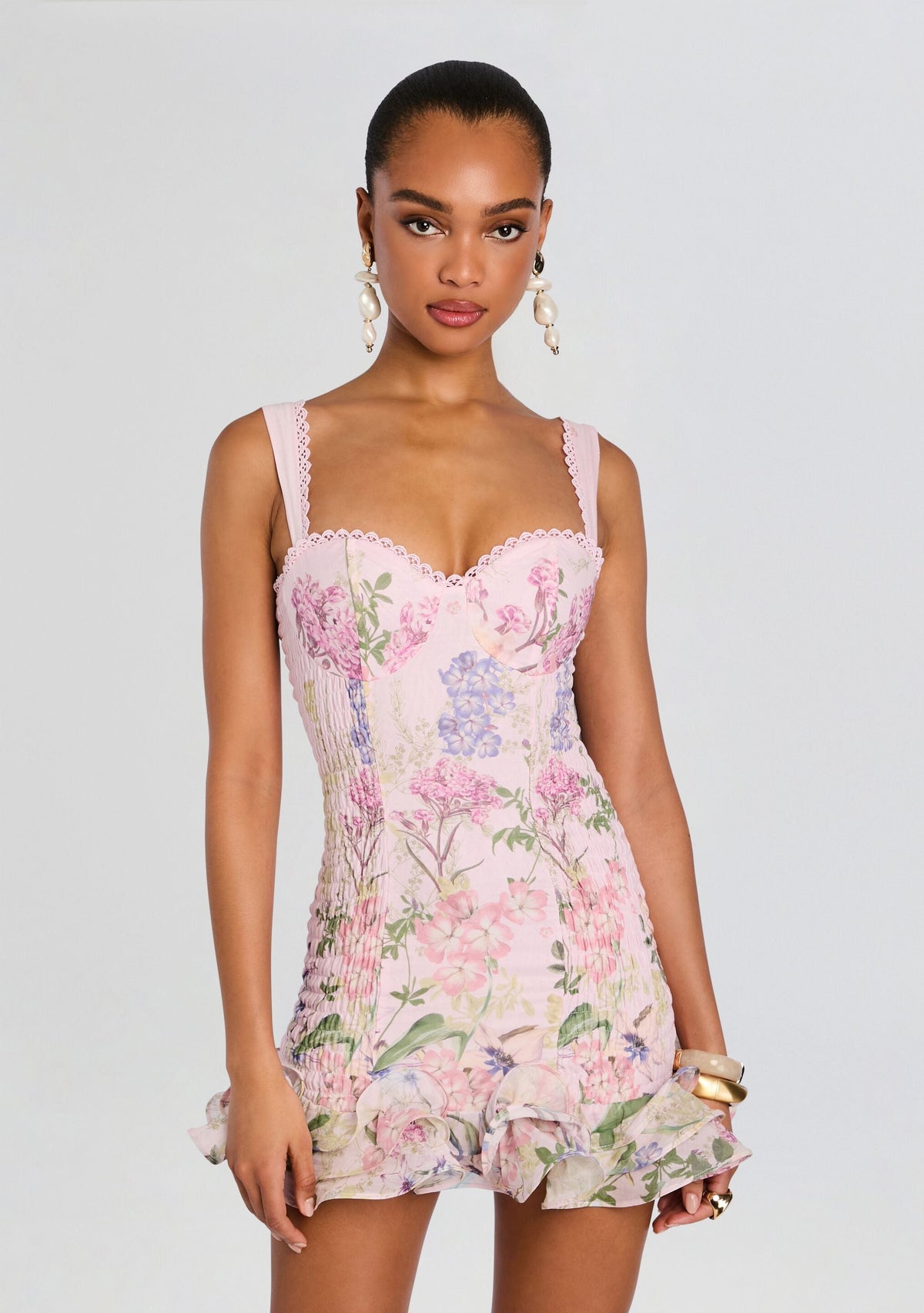 Sunil Short Dress by Charo Ruiz in Pink Botanic, product image 5